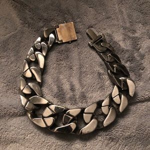 All Saints Hematite Ariel Heavyweight Unique Curb Chain Necklace VGC